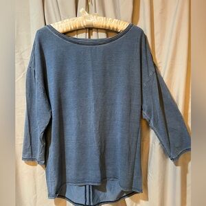 White House Black Market Blue High/Low Shirt Sz M